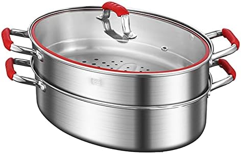 Stainless Steel Oval Fish Steamer with Ceramic Plate and Rack