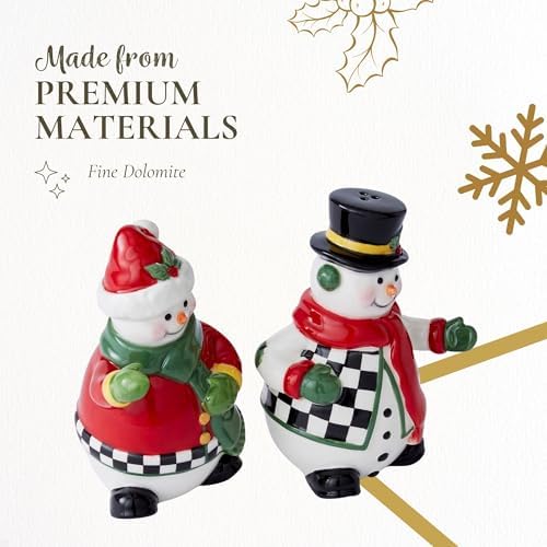 Spode Christmas Tree Snowman Salt Pepper Shaker Set