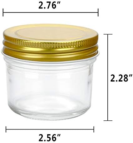 Encheng 4 oz Clear Glass Jars with Golden Lids 40 Pack 1