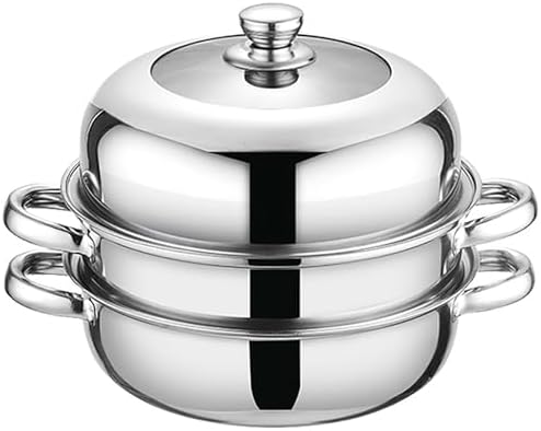 Stainless Steel 11 Inch 2-Tier Steamer Pot with Lid