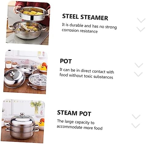 IMIKEYA 28cm Stainless Steel Steaming Pot with High Lid 1