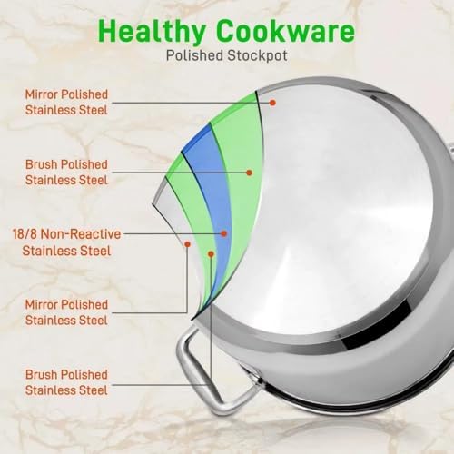 6 Quart Stainless Steel Stock Pot with See-Through Lid