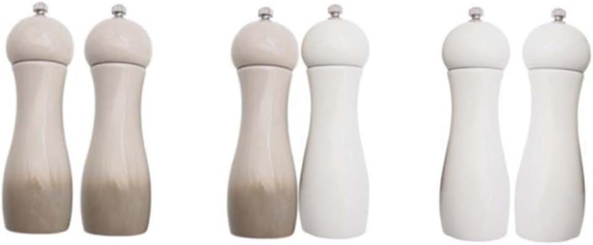 AUTSUPPL Manual Pepper Mill Salt Shaker Set 6 Inches Ceramic