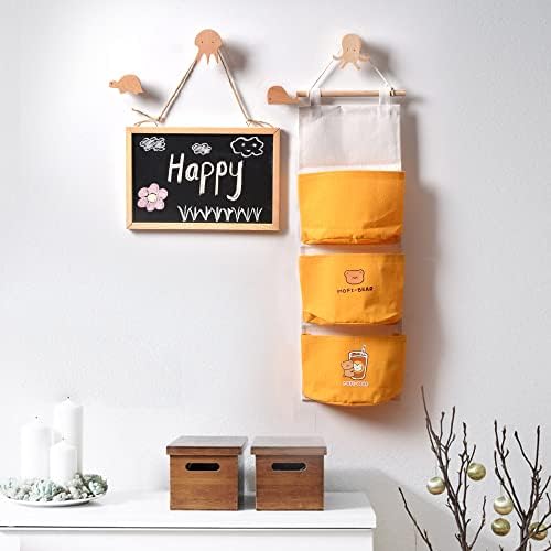 WONQEXZ Set of 4 Wooden Wall Hooks with Cute Sea Animal Designs
