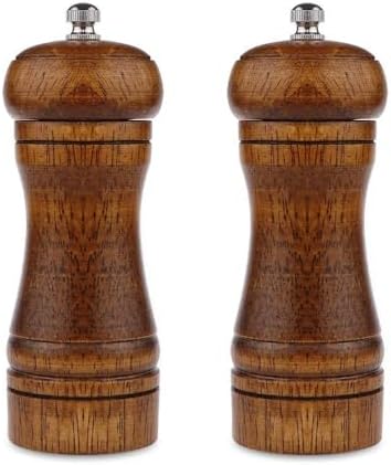 Powstro 5 Inch Adjustable Pepper Mill Set 2Pack