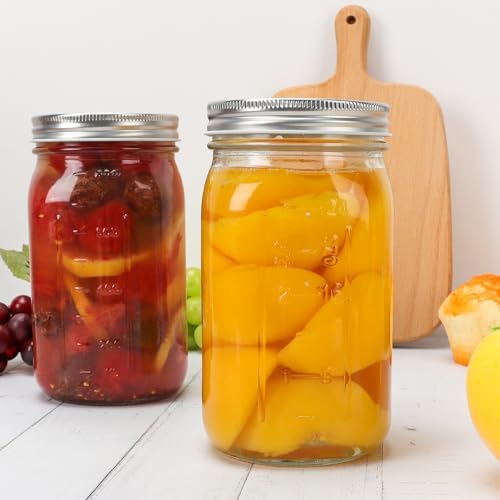 DHSBTLS 32 oz Glass Mason Jars 12 Pack