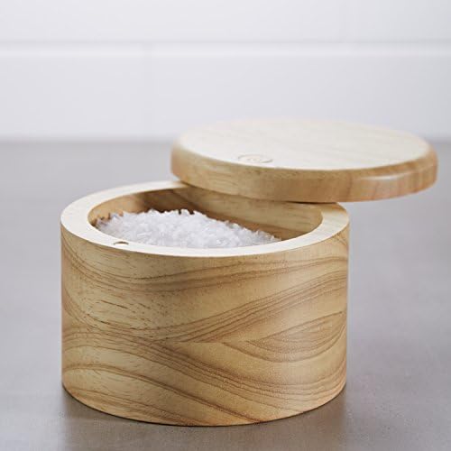 Ayesha Parawood Salt Cellar 4 Inch Brown With Lid