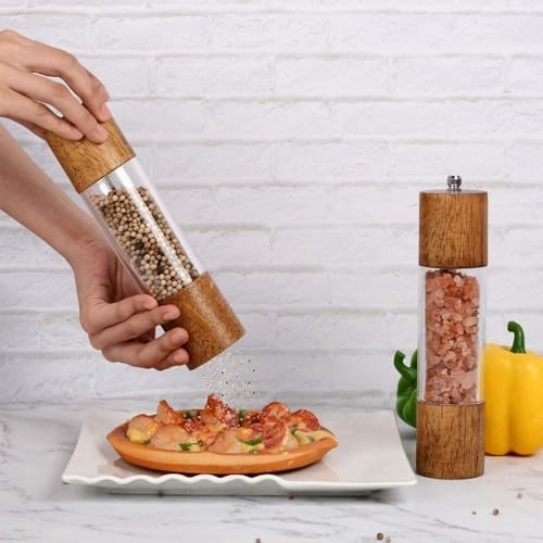 HXDMY Wooden Pepper Mill with Adjustable Ceramic Core