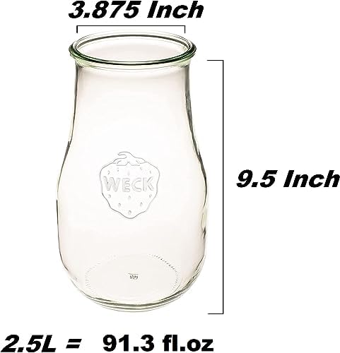 Weck Tulip 25L Sourdough Starter Jar with Glass Lid