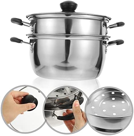 BRIGHTFUFU Food Grade Stainless Steel Steamer for Stove Top and Induction Cooker