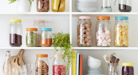 Le Parfait 6585016 2L Glass Jar with Screw-On Cap - Orange