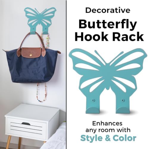 Light Blue Butterfly Wall Hook for Kids