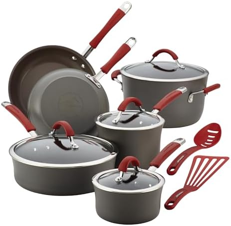 Rachael Ray 12-Piece Hard Anodized Nonstick Cookware Set
