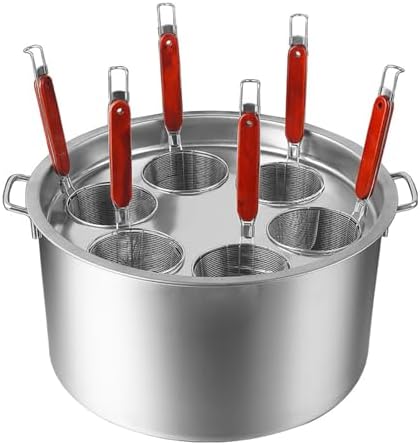 Xgxoz 9-Piece Pasta Cooker Set with 6 Holes and Stainless Steel Lid