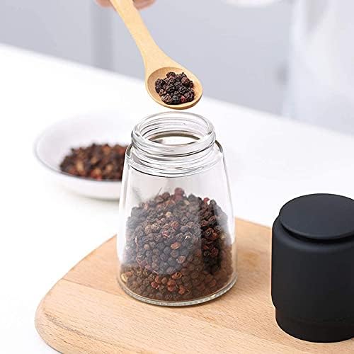 Adjustable Salt and Pepper Mill Set with Glass Bottle