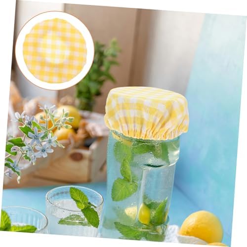 PRETYZOOM Fabric Jar Lids - Muslin Canning Covers for Mason Jars