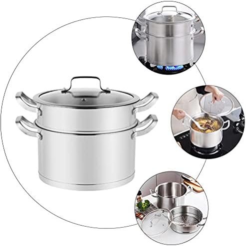 Hemoton 1pc Non-Stick Stainless Steel Steamer Pot