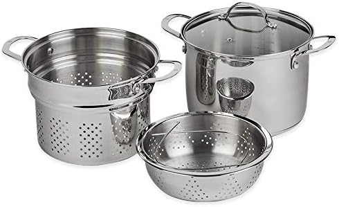 Swiss Diamond 3-in-1 Stainless Steel Cookware Set with Strainer and Steamer