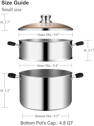 VENTION 48 QT Induction Steamer Pot with 94 Inch Basket