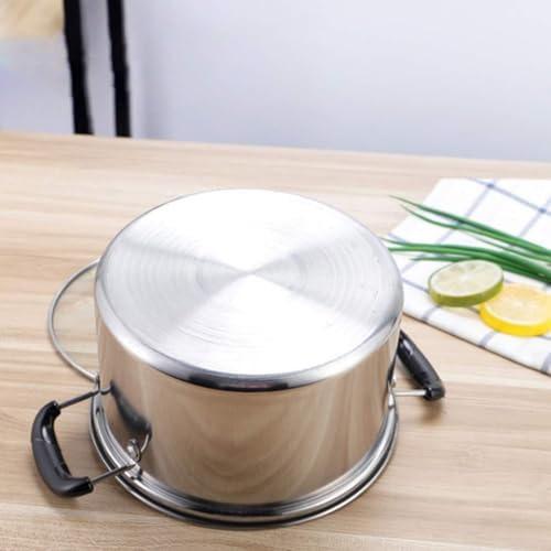 Stainless Steel Stock Pot with Glass Lid 18cm