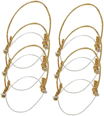 Luxshiny 6pcs Burlap Steel Mason Jar Hangers