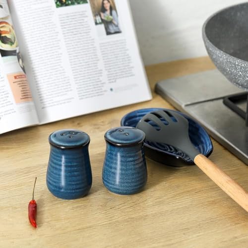 Tikooere Salt and Pepper Shakers Set of 2 Navy Blue and Pink