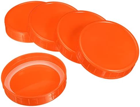 PATIKIL 86mm Wide Mouth Mason Jar Lids Orange 10-Pack Set