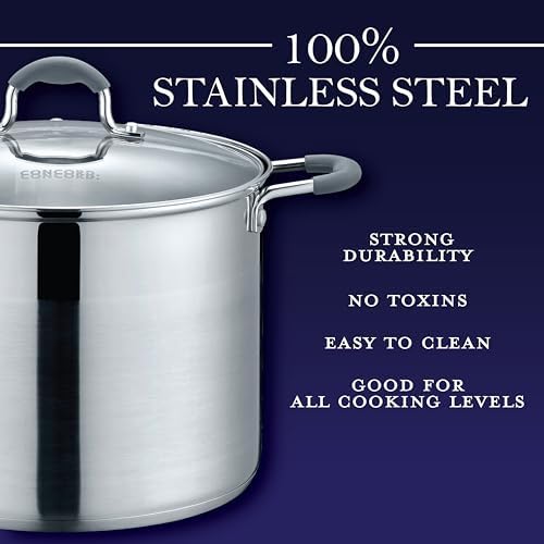 CONCORD 7 QT Stock Pot with Glass Lid and Triply Bottom