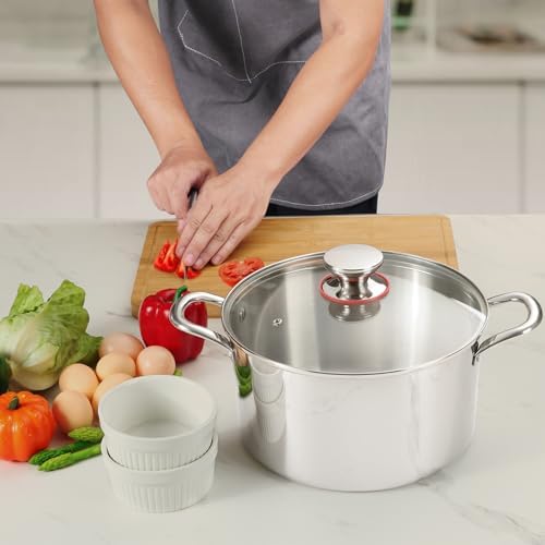 Onader 6 Quart Stockpot with Lid and Tri-Ply Induction Base