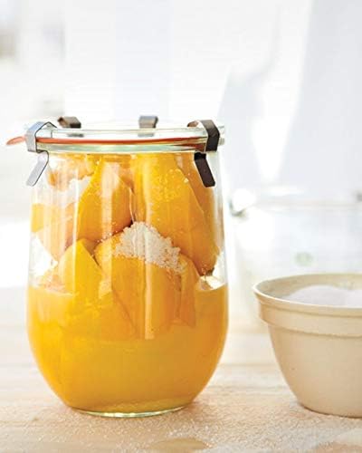 Weck Tulip Jars 1 Liter - 4 Pack Glass Canning Jars with Lid