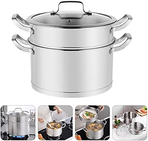 Hemoton 1pc Non-Stick Stainless Steel Steamer Pot
