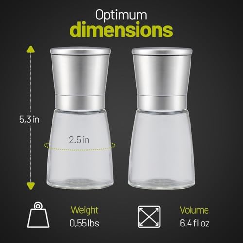 ZOLMER Premium Salt and Pepper Grinder Set