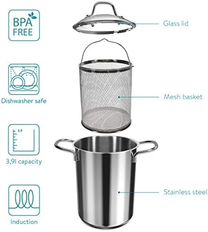Navaris Asparagus Steamer Spaghetti Pot - 41 Qt