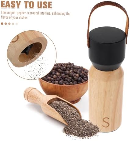 KICHOUSE Manual Wooden Pepper Grinder for Home Kitchen 1