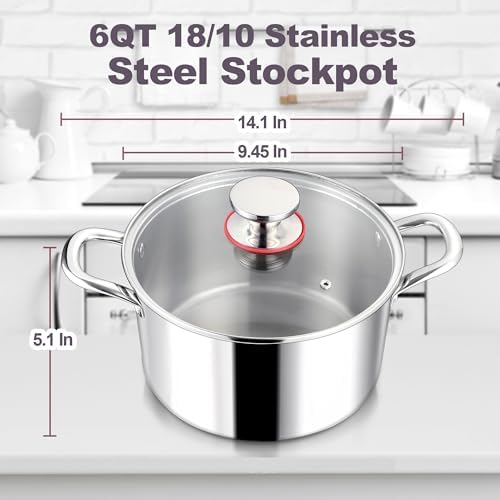 LIANYU 6QT Stainless Steel Stockpot with Lid 1