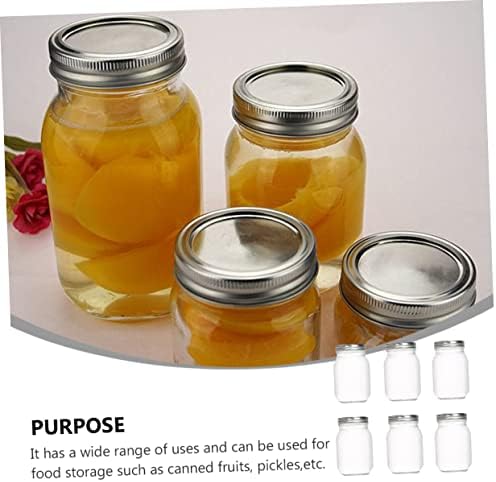 KICHOUSE 6-Piece Glass Food Storage Cans with Lids 500ml