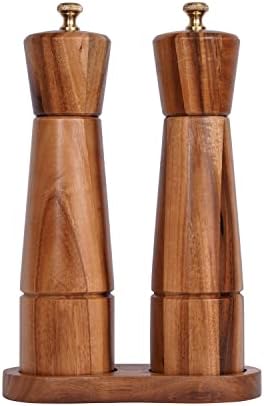 DeroTeno Salt and Pepper Mill Set with Tray
