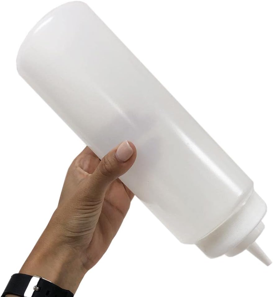 6 Clear Squeeze Bottles 32 Oz Wide Mouth Condiment Dispenser