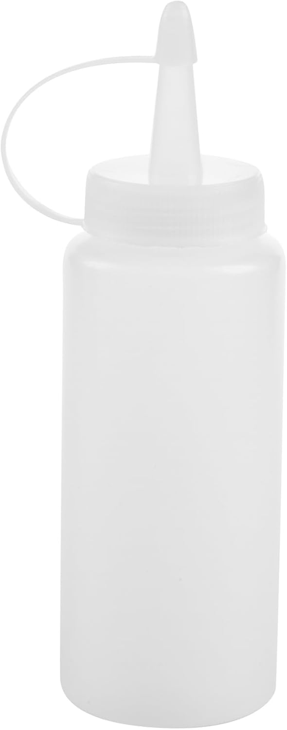 Plastic Squeeze Bottle Condiment Dispenser 6 Oz Clear White