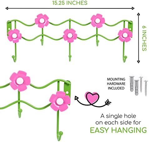 Galashield Flower Design Hook Rack for Kids Room