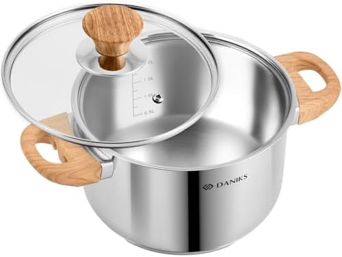 Daniks Oslo 2 Quart Stockpot with Glass Lid and Stay-Cool Handles