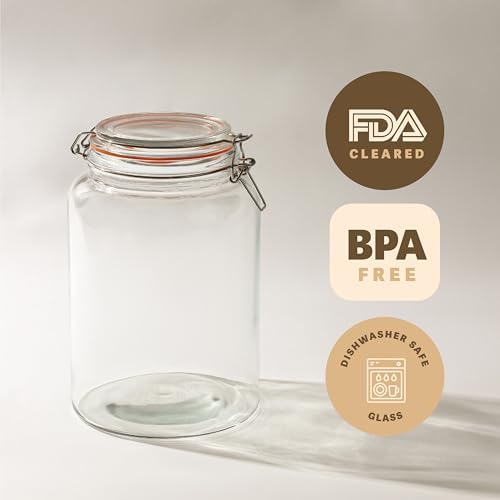 KitchenToolz Gallon Glass Jar with Hinged Lids - Pack of 2