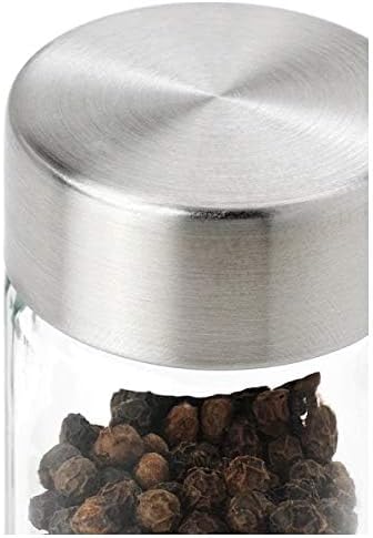 IKEA Glass Stainless Steel Spice Jar 10 cl Silver Pack of 2