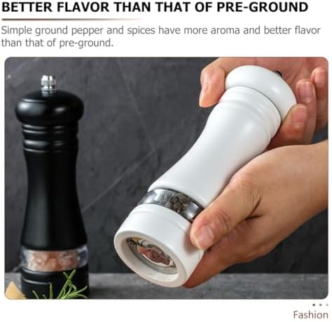 SHOWERORO Refillable Pepper Mill with Wood Handle