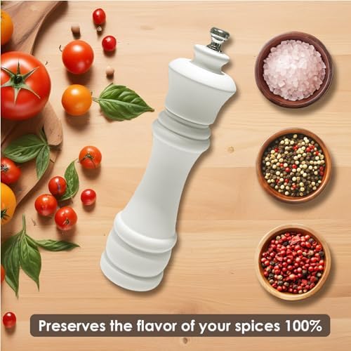 Premium Beech Wood Pepper Grinder with Stainless Steel Blade