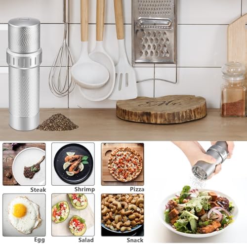 ARKNOAH Manual Pepper Grinder with External Coarseness Adjustment