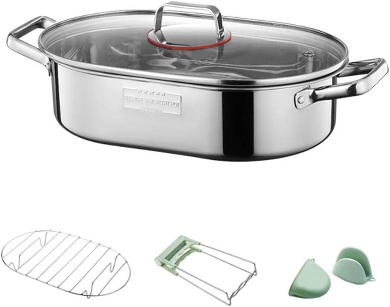 SHU GE 304 Stainless Steel Fish Steamer with Rack