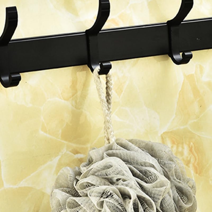 Ciieeo Wall Mounted 6 Peg Towel Rack Black