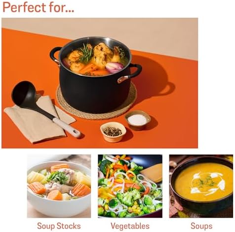 Meyer 8 Quart Stock Pot with Matte Black and Silicone Handles