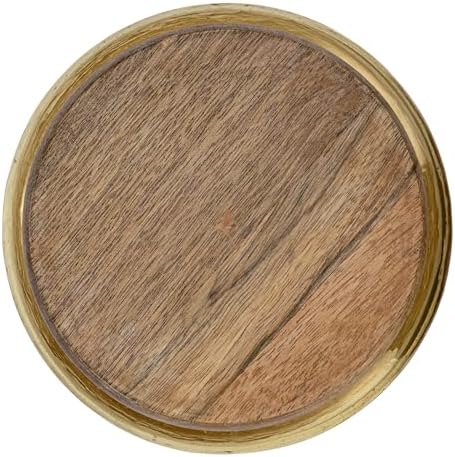 Bloomingville Yellow Hammered Glass Jar with Mango Wood Lid